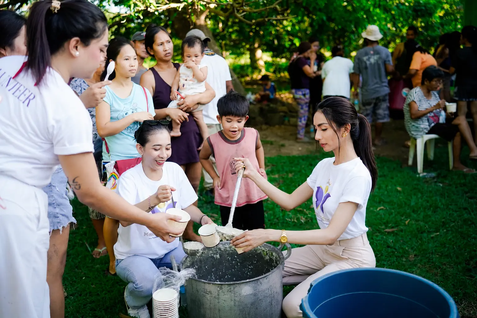 People gathered at a community activity