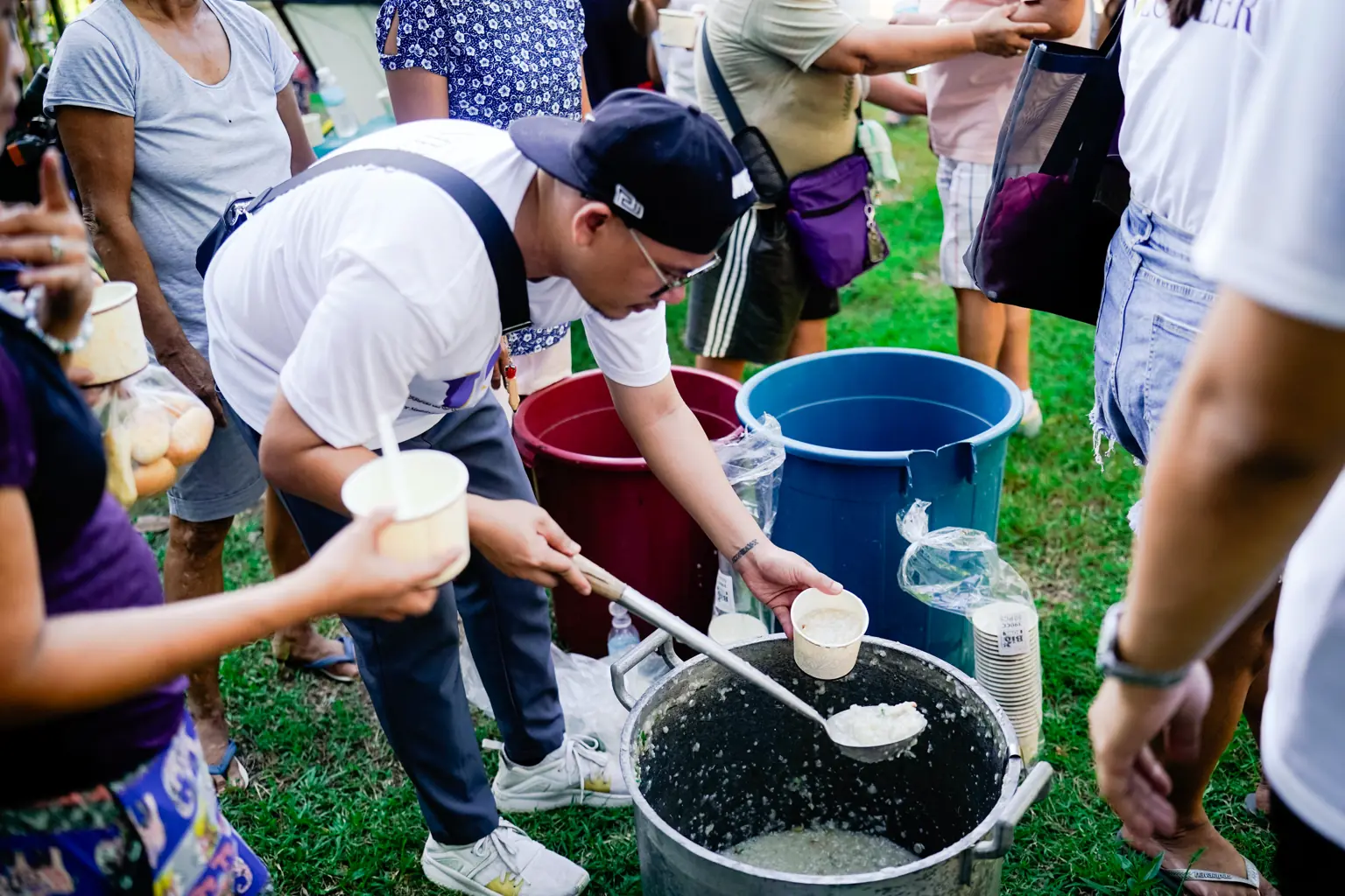 People working together at a community activity
