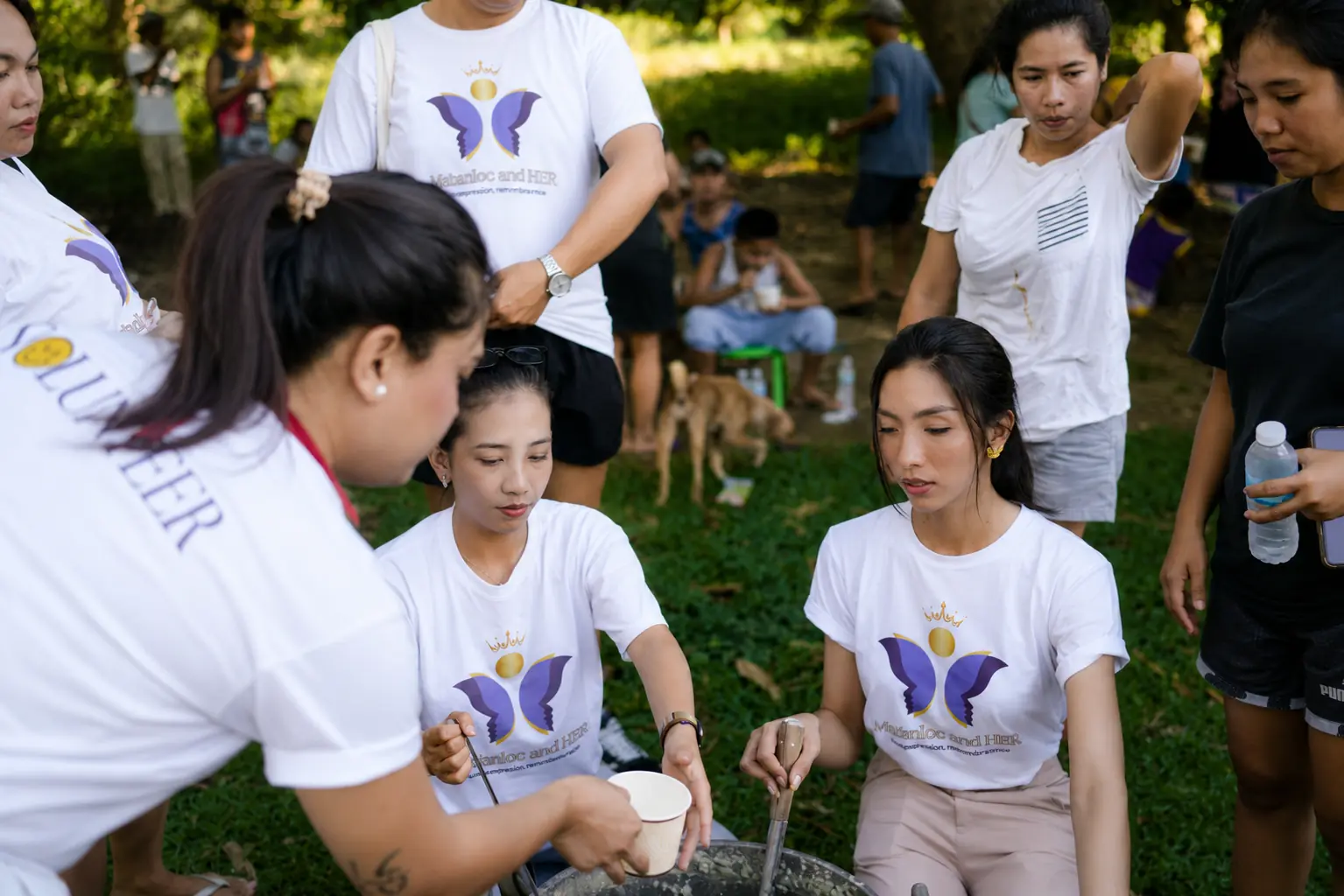People gathered at a community activity